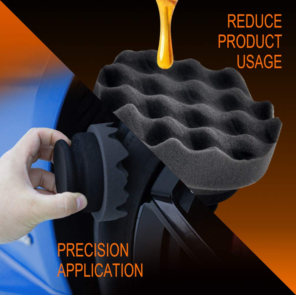 BOKA Pro Tire Dressing Applicator 2Pack Tire Shine Applicator Ergonomic Round Grip & Deeper