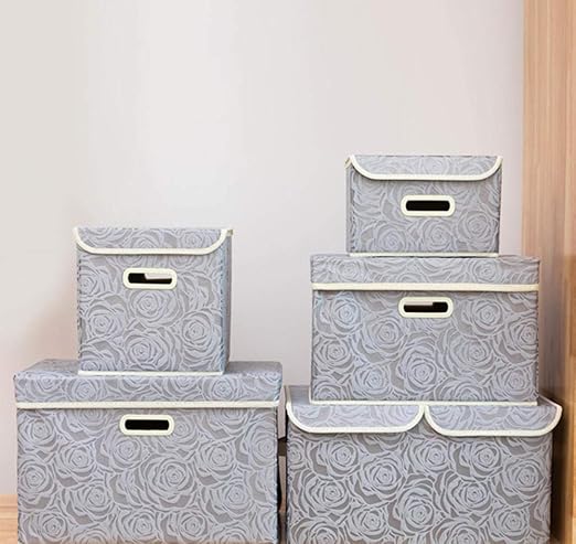 N/ Contenedores De Almacenamiento Plegables con Tapas Ropa De Tela Caja