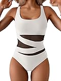 B2prity Women's Mesh One Piece Swimsuit Tummy