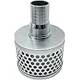 MUSTBEE Round Hole Suction Strainers and Combination Hose Connector Set for Pump, Plated Steel (2 inch set)