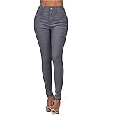 High Waisted-Rise Colored Stretch Skinny Destroyed Ripped Distressed Jeans for Women Olive Mustard RED