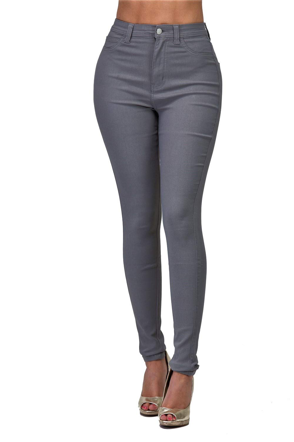 Photo 1 of High Waisted-Rise Colored Stretch Skinny Destroyed Ripped Distressed Jeans for Women Olive Mustard RED (US, Alpha, XX-Large, Regular, Regular, Dark Gray)