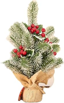 Amazon Com Yuan Artificial Christmas Small Tree Red Berry Green