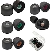 Memory Foam Ear Tips for Sony WF-1000XM5 Replacement Earbuds Tips | 4 Pairs L/M/S/XS Foam Earbuds Tips for WF-1000XM5, WF-1000XM4, Filter Screen Fit in Case, Black