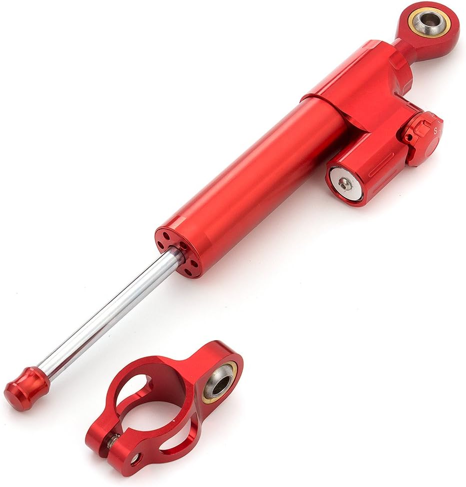 FXCNCRacing Motorcycle Universal Steering Damper Stabilizer Linear Fit For CBR600RR CBE954RR CB1000R CBR954RR CB600F All Red 1 PCS