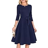 RUMIA Women's Cocktail Dresses 3/4 Sleeve Vintage Wedding Guest Dress (XS-3XL)