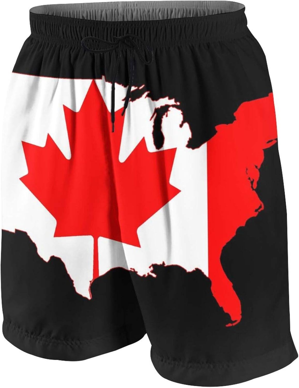 ojyhgar Canadian Flag Mens 3D Swim Trunks Quick Dry Summer