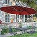 Abba Patio 11-Feet Offset Cantilever Umbrella Outdoor Patio Hanging Umbrella with Cross Base and Umbrella Cover, Red