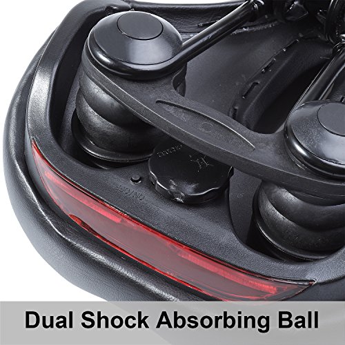 Comfortable Wide Bike Seat with Seat Post Clamp LED Reflective Lights Cushion Bicycle Seat Bike Saddle