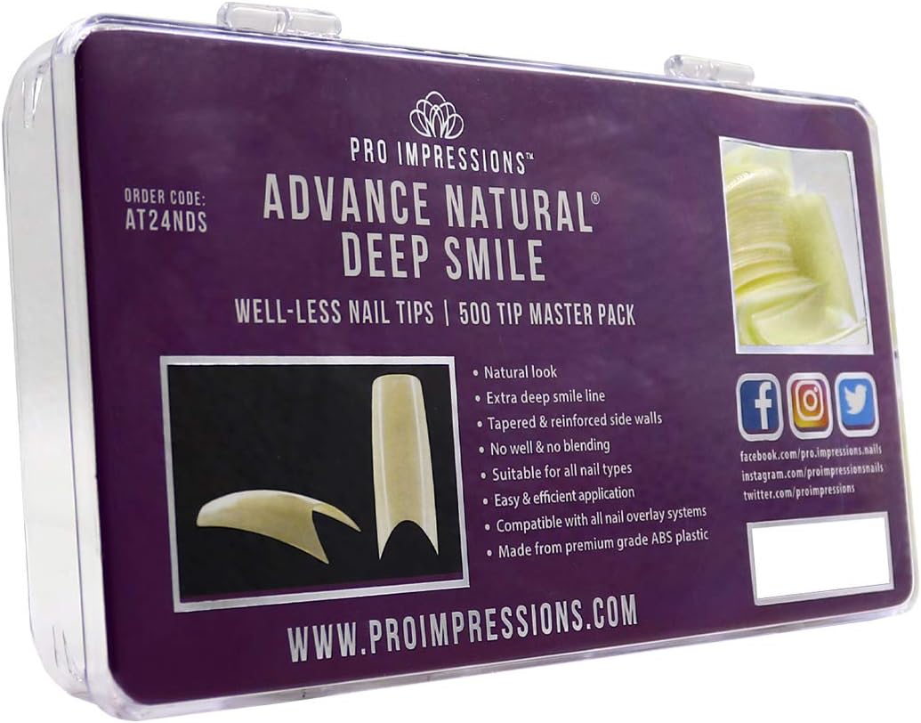 Pro Impressions500-Piece Advance Natural Deep Smile Nail Tips Set