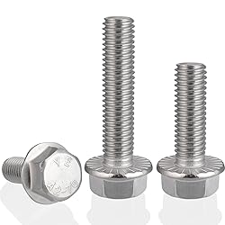 VGBUY M8-1.25 x 30mm Flanged Hex Head Bolts,304