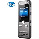 16GB Digital Voice Recorder for Lectures - TOOBOM Sound Audio Recorder Dictaphone Tape Recorder Recording Device with Playback Variable Speed MP3, FM Radio