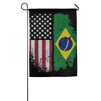 Amazon Com Lliying D Vintage Brazilian American Flag Graphic