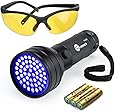 TaoTronics TT-FL002 Black Light, 51 LEDs Uv Blacklight Flashlights Detector for Dry Pets Urine & Stains & Bed Bug with Uv Sunglasses & 3 AAA Batteries