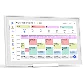 ikismet 21.5" Digital Calendar, Smart Family Planner, Snow Speckle White | Wall Electronic Calendar, 32GB Storage 1920 * 1080 IPS Full HD Touch Screen Display , Gift wall calendar for Mom Women