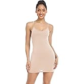 Qaffier Full Slips Dress for Women Adjustable Spaghetti Strap V Neck Under Dress Camisole Mini Slip Dress
