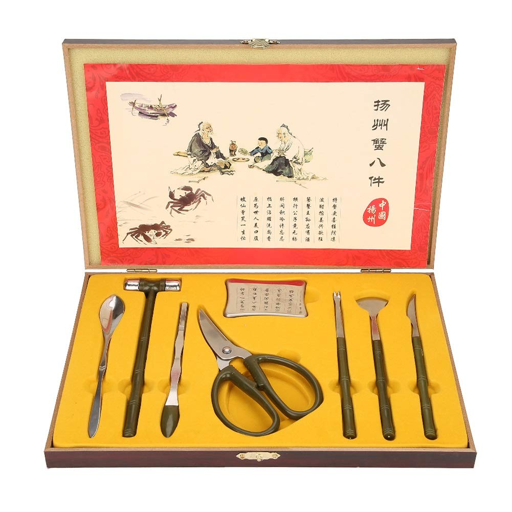 Delaman Claw crackers, 8pcs Lobster Crab Cracker Tools, Stainless Steel Seafood Claw Tool Set