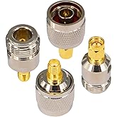 onelinkmore Kit de adaptadores SMA a N Conectores RF de 4 tipos N macho/hembra a SMA hembra/macho Adaptador Wi-Fi Conectores 