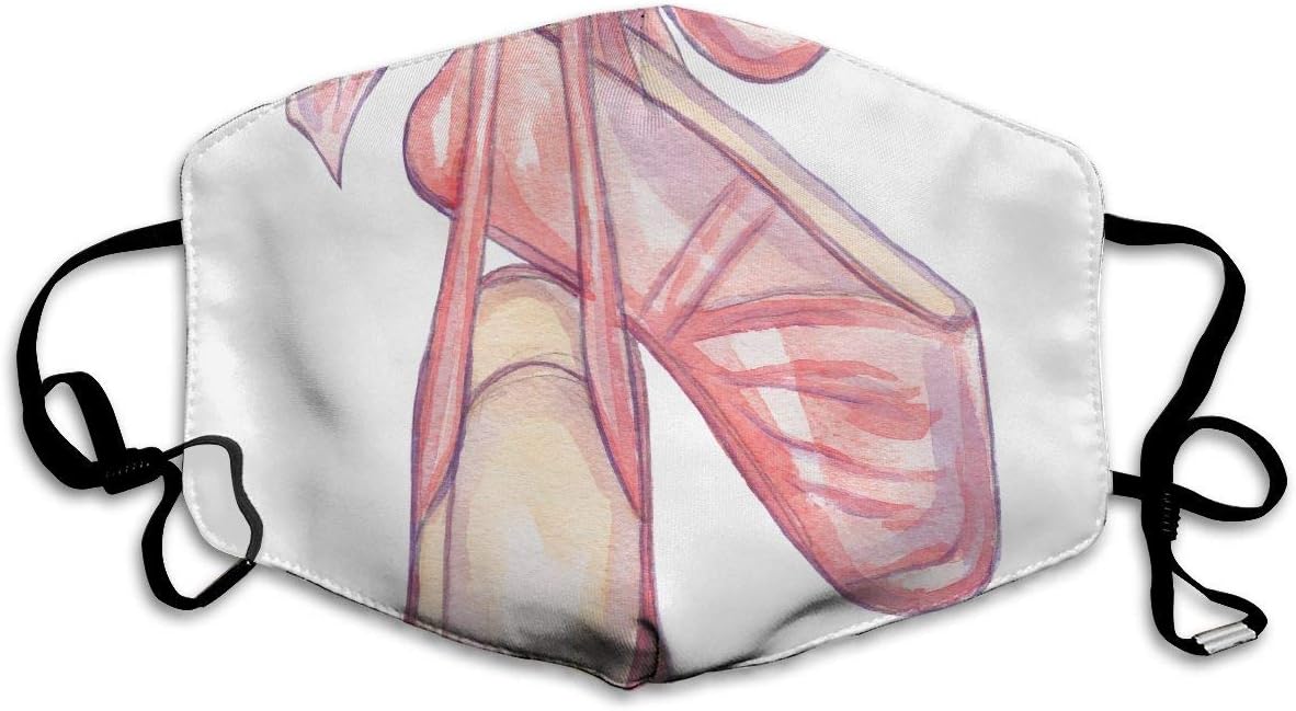 Sanghing Customized Watercolor Pink Pointe Shoes Comfortable Breathable Mask, Universal Respirator Mask for Men and Women to Protect The Face