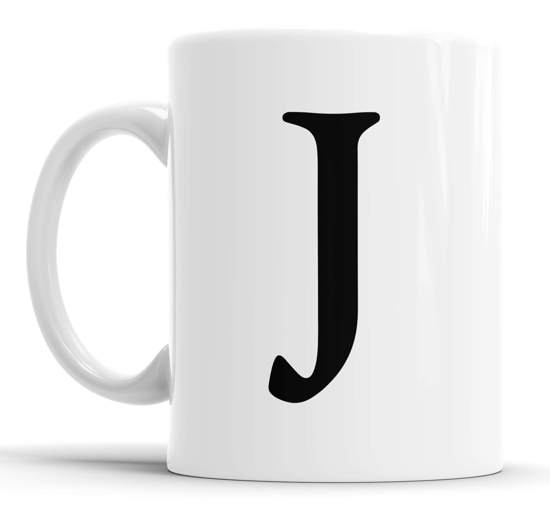 Faithful Prints Alphabet Mug Letter Mugs Initial Coffee Cup Birthday Fathers Day Gift (Letter J) — image 1