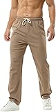 Hoerev Men's Lightweight Linen Beach Pants Casual