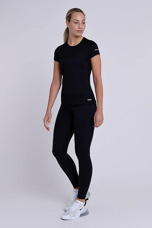 Atomic T-Shirt Quickdry Manches Courtes Tee-Shirt Sport Running & Fitness pour Femme - Noir, S