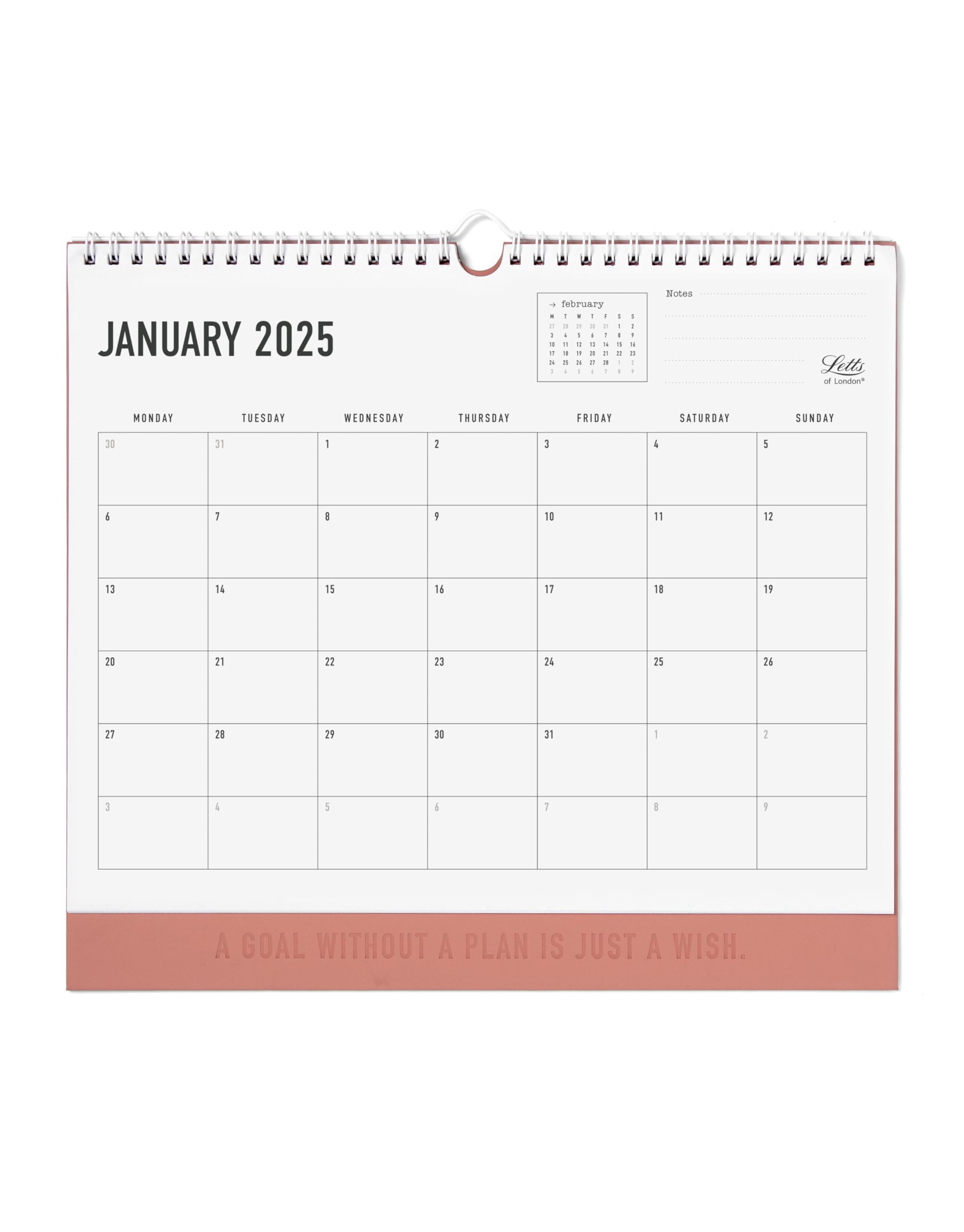Letts of London Conscious 2025 Wall Calendar - clay