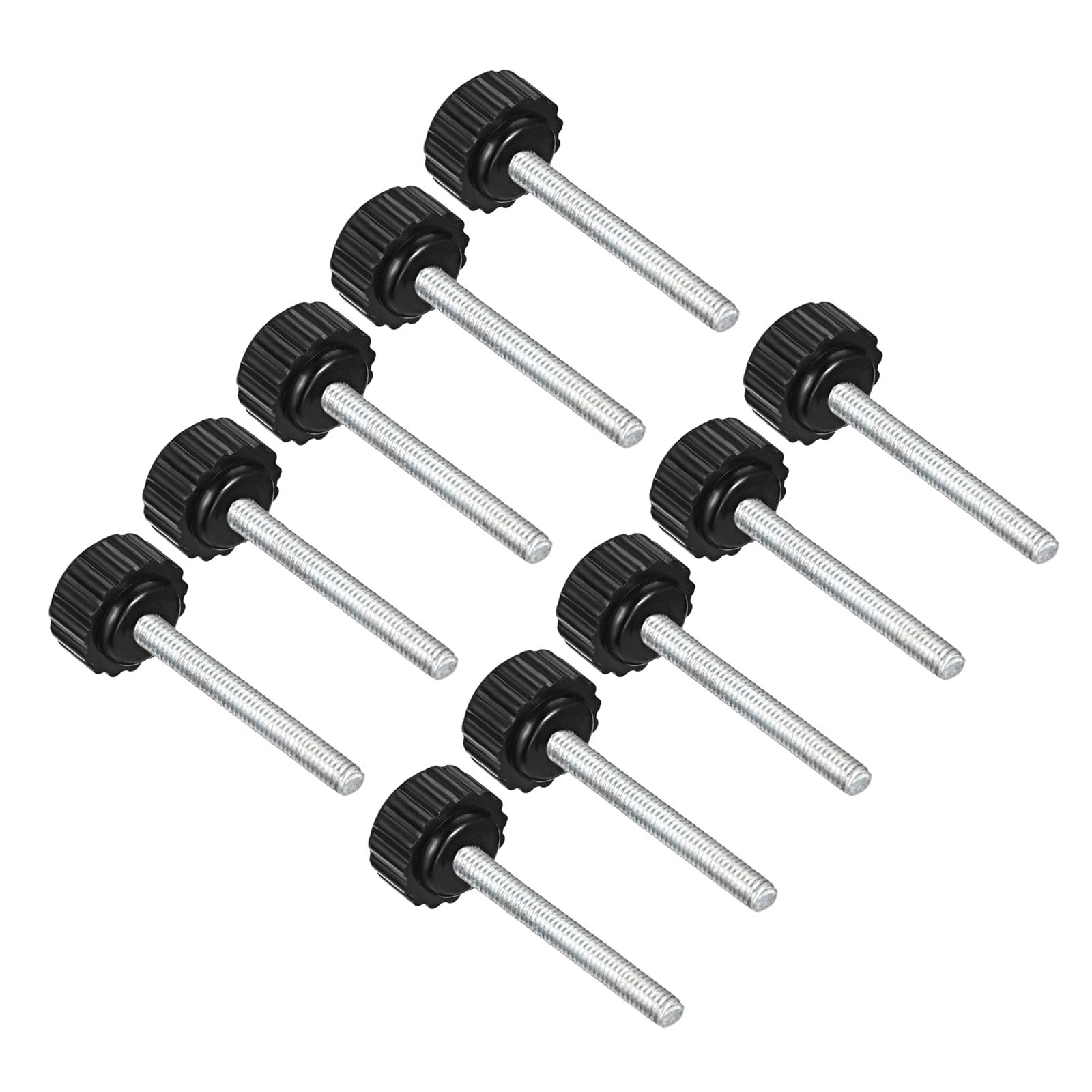 CoCud Knurled Clamping Knobs, M4 x 35mm Male Thread 16mm Head, Thermoset Plastic Thumb Screw Grip Bolt Knobs Black - (Applications: for Lathe Machinery), 10-Pieces