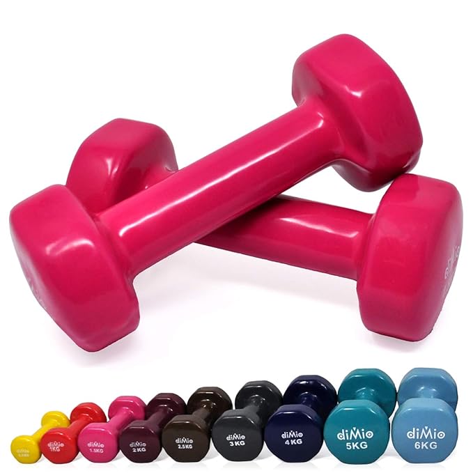 diMio Kurzhanteln 0,5-6KG Vinyl/Neopren im 2er Set für Gymnastik Muskelaufbau Fitness Sport