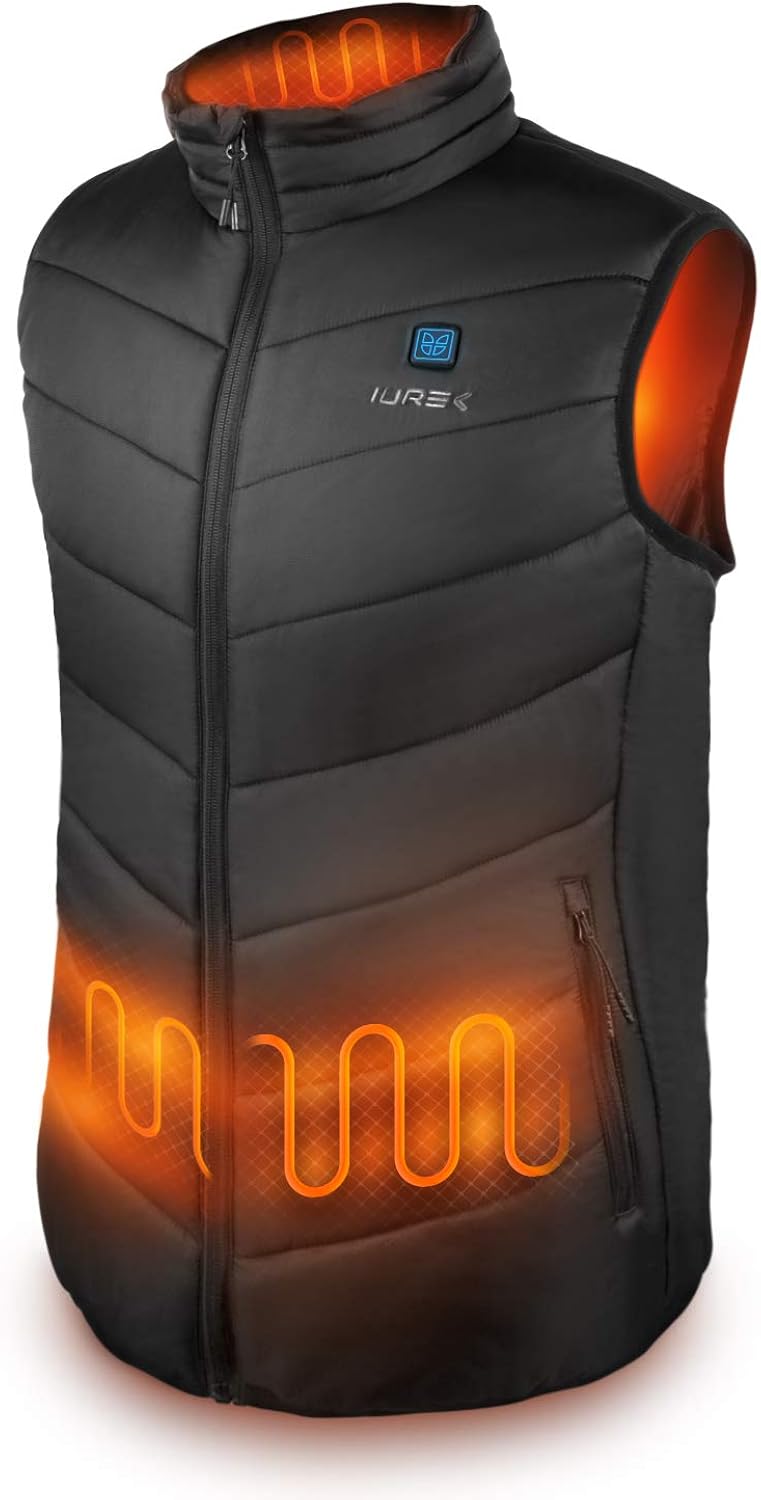 IUREK Heated Vest, ZD920 Men's Electric Heated Gilet Jacket with
