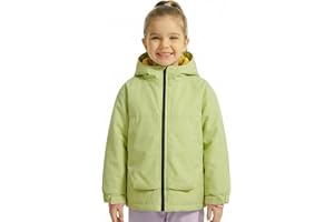 Gogokids Boys Girls Waterproof Jacket Insulated Padded Windbreaker Raincoat Sports Hooded Outerwear for Hiking Gear 4-12Y