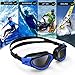 ZIONOR Swim Goggles, G1 Polarized Swimming Goggles UV Protection Leakproof Anti-fog Adjustable Strap for Adult Men Women (Polarized Smoke Lens Black Blue)