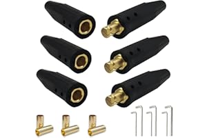 PIDNSROZO 3PK Welding Lead Connectors, Positive Cam Twist-Lock Insulated Connector Pair (Male/Female) for Tweco/Lenco Style 2-MPC/LC-40/Miller for Welding Cable #4-2/0 (25-50mm), for Welding Lead Connectors