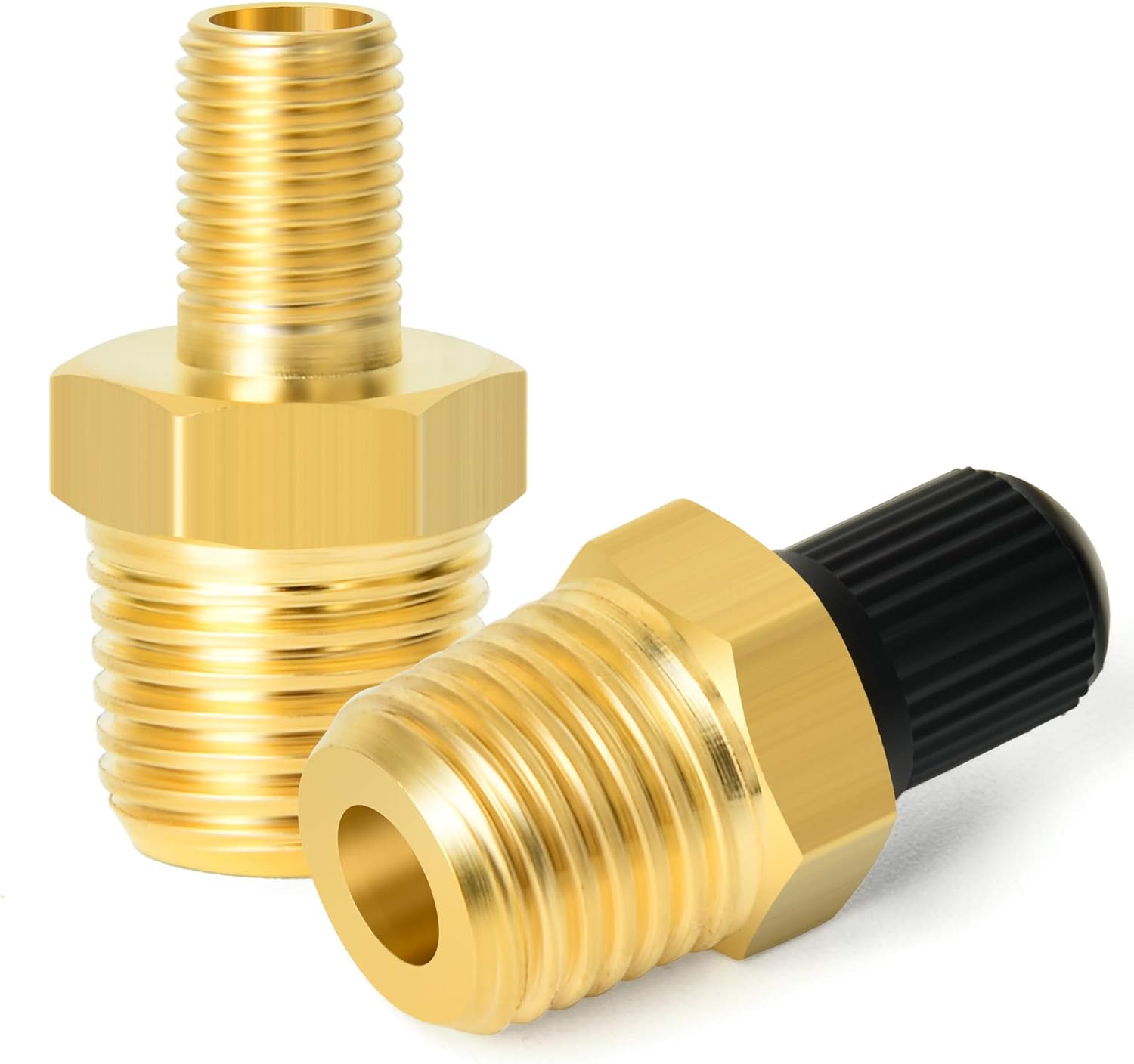 Gasher 6PCS 1/8" NPT Tank Valve Anti-Corrosion Brass Schrader Valve with 1/8" Male NPT, Using with Air Compressor Tanks - - 