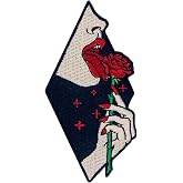 ZEGINs Taste The Rose Patch Embroidered Applique Badge Iron On Sew On Emblem