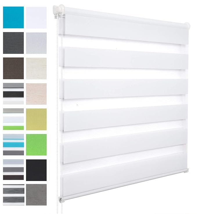 title=WOLTU VH5565ws Tenda a Rullo Doppio Giorno e Notte Oscurante Avvolgibile con