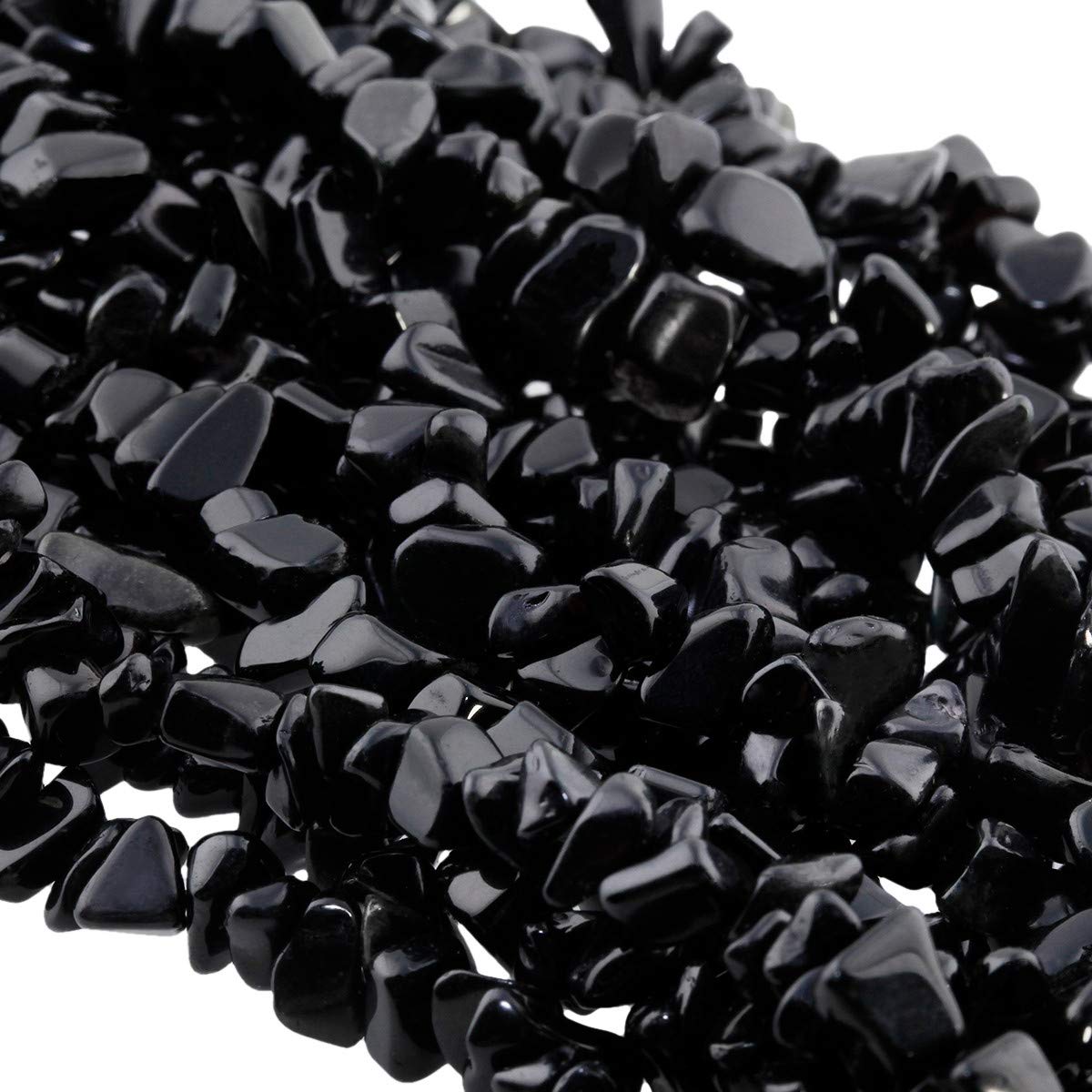 Nupuyai Obsidian Irregular Polished Beads for DIY Jewelry Making Bracelet Necklace, Chip Stones for Chakra Healing 80cm