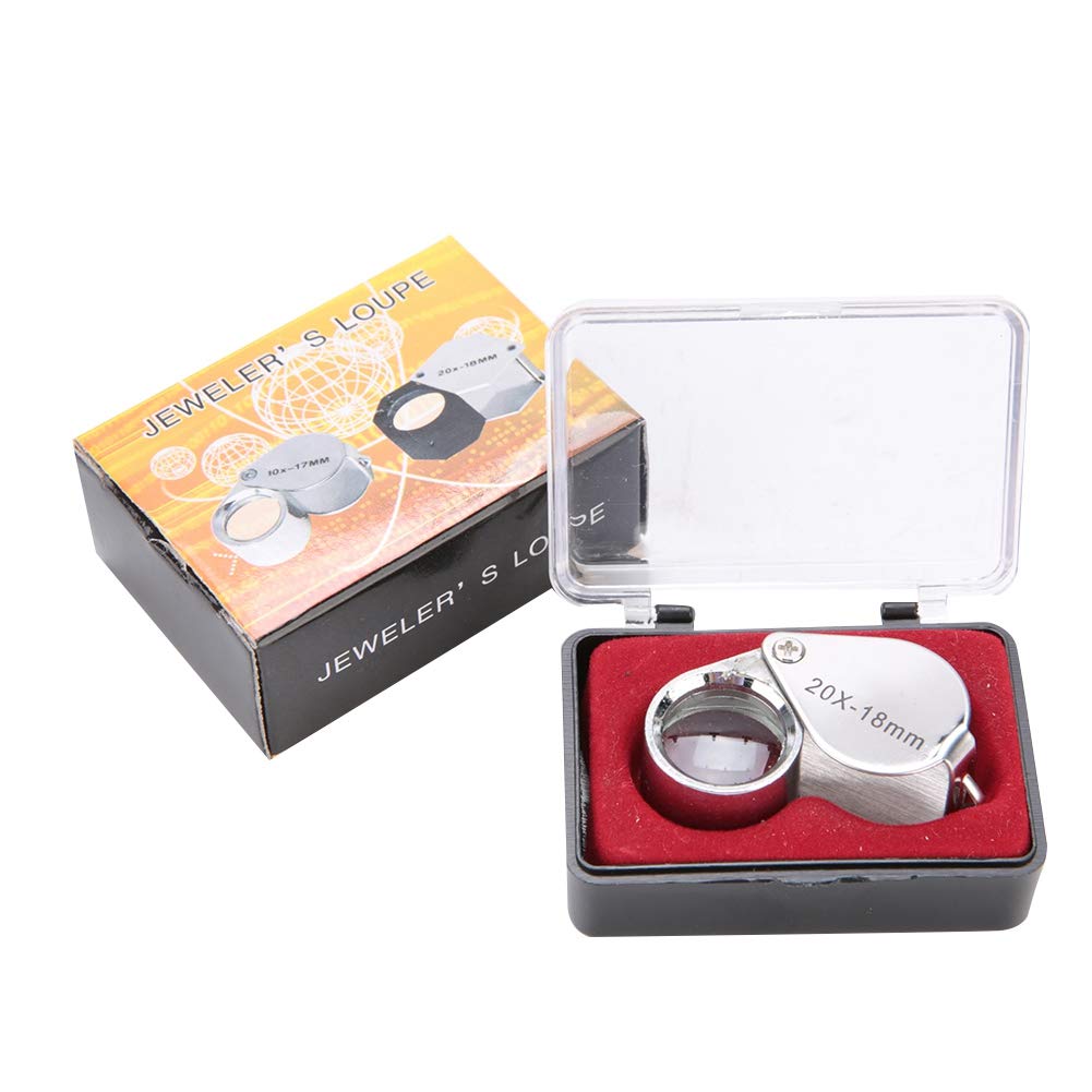 Salmue Portable Handheld Magnifier, 20X Magnifier Magnifying Glass Jewelry Watches Tool Magnifying Glass Loupe Lens Small Lightweight Magnifying Glass Magnifier