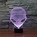 3D Illusion Alien Night Light,Abstractive LED Acrylic Desk Lamp with 7 Color Change Touch White Crack Base for Holiday Birthday Xmas Children's Gift