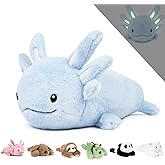 Niuniu Daddy 18" | 2.8 Pound Blue Axolotl Weighted Stuffed Animals for Kids Adults Girls, Giant Cute Axolotl Stuffy Plush Toy with Glowing Ears in The Dark, Kawaii Gifts for Holidays Christmas