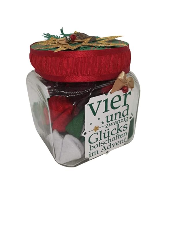 Adventskalender mit Glückskeksen aus Filz 24 Stück, weihnachtliche