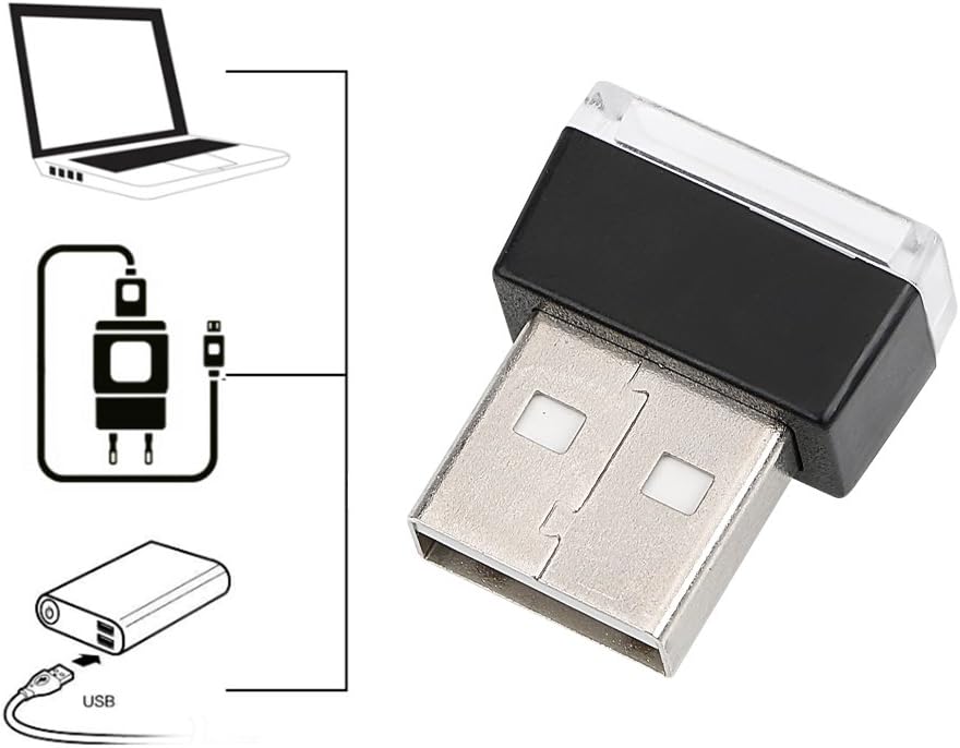 iTimo Car LED Atmosphere Lights, Decorative Lamp, Portable Emergency Light, PC Computer Decor Light with USB Sockets