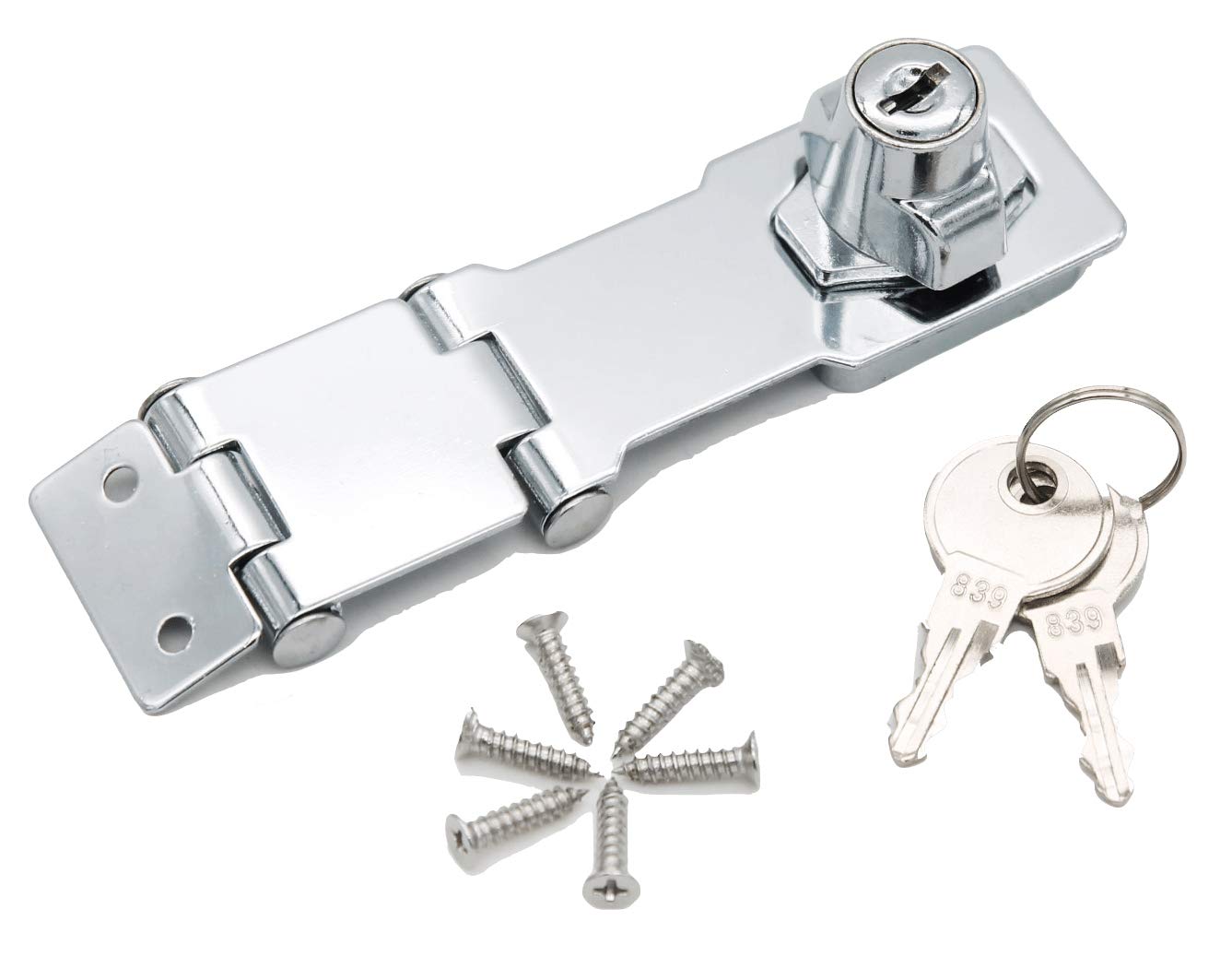 Hasp Keyed Hasp Lock Hinge Safety Hasp Lock in Zinc Plated Hardened Steel