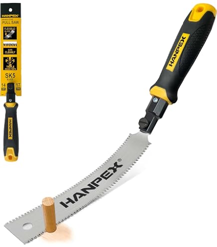 KERYE 6" Mini Japanese Pull Saw - Double Edge Flush Cut Hand Saw For Woodworking, SK5 Flexible Blade, 11 & 17 TPI