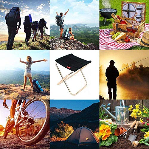 Mini Portable Folding Stool,Folding Camping Stool,600D Oxford Cloth with Carry Bag, Outdoor Folding Chair Slacker Chair for BBQ,Camping,Fishing,Travel,Hiking,Garden,Beach