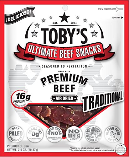 Toby's USDA Premium Beef Biltong / Jerky South African Style - Traditional - 2.5 oz