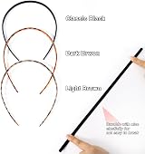 Hanyousheng 6 Pieces Metal Headbands Unisex Hair Hoop Set Black view 3