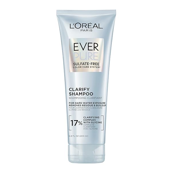 L’OREAL PARIS CLARIFY SULFATE FREE SHAMPOO WITH ANTIOXIDANTS, CLARIFYING SHAMPOO FOR HARD WATER EXPOSURE AND STYLING BUILD-UP, EVERPURE, 6.8 FL OZ