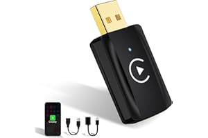 MSXTTLY Wireless Carplay Adapter Small Car Play Dongle Mini CarPlay Wireless Adapter for Apple for iPhone iOS 11+ for OEM Wired Car Model 2017+, Black, U2C-AIR Pro