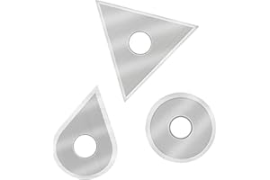 MANUFORE 3pcs Carbide Paint Scraper Blades Tungsten Steel Round, Triangular and Drop Shaped Blades for Removing Paint, Glue, Grout